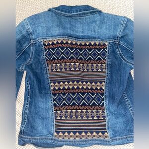 Warehouse One Jean Jacket Western Aztec Embroidered Back Design